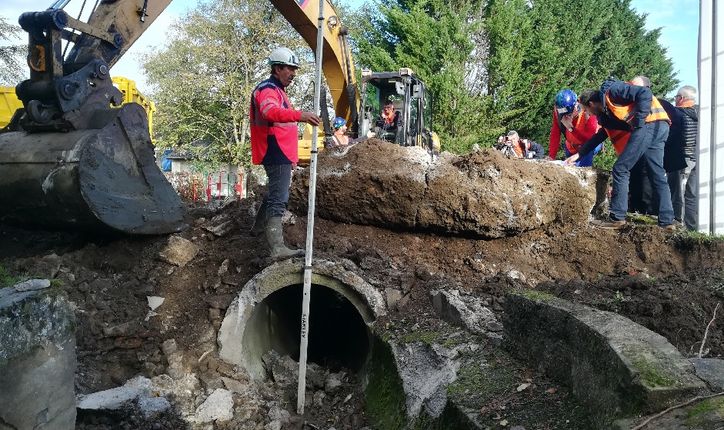 Chesny : travaux hydroliques au droit de la traversée du ruisseau de Saint-Pierre