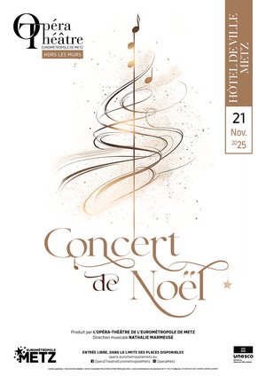Affiche du concert de noel par l'opéra théâtre à l'hotel de ville de metz