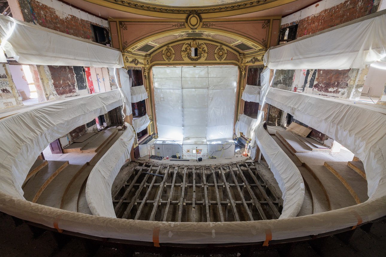 Salle de spectacle de l'opéra théâtre pendant les travaux au mois de décembre 2025