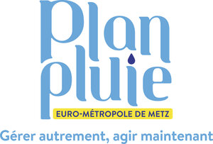 Logo du plan pluie de l'eurométropole de metz - gérer autrement agir maitenant