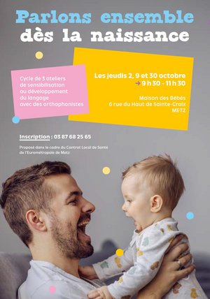 Affiche de l'événement parlons ensemble dès la naissance