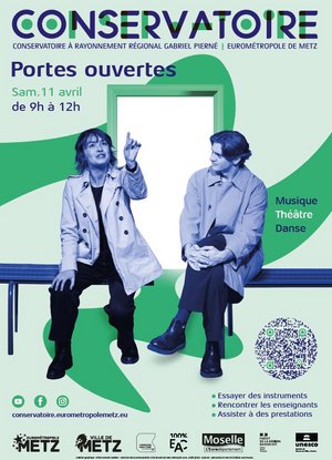 Affiche des portes ouvertes 2026 du conservatoire de l'Eurométropole de Metz