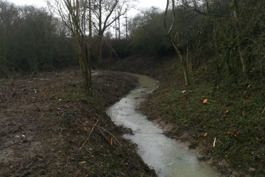 Peltre : nettoyage du cours d'eau du Mouleux