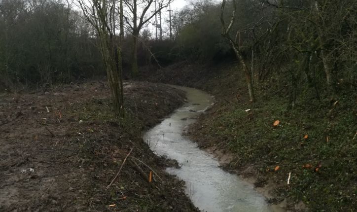 Peltre : nettoyage du cours d'eau du Mouleux