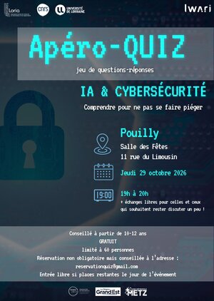 Affiche du quizz ia et cybersécurité à pouilly