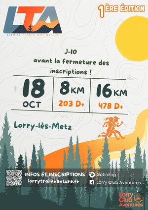 Affiche du premier trail de lorry les metz, le 18 octobre 2026
