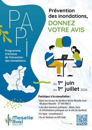 Affiche de la consultation de prévention des inondations, donnez votre avis