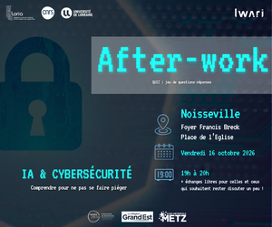 Affiche after work quiz cybersécurité à noisseville le 16/10/26