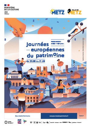 Affiche des journées européennes du patrimoine dans la métropole de metz et à metz