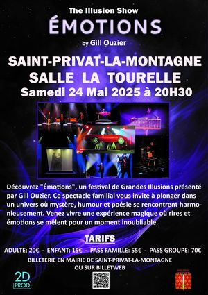 Affiche du spectacle de Gill Ouzier à St privat la montagne. Description précédemment.