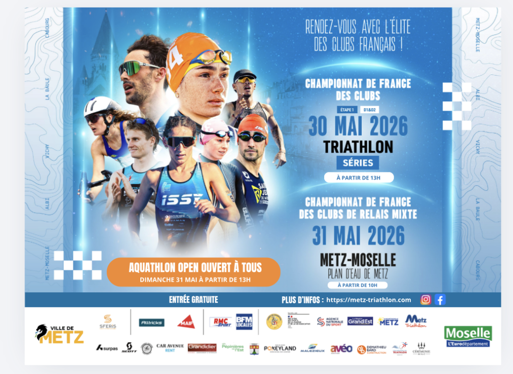 Affiche des championat de france de triathlon de mai 2026 à metz